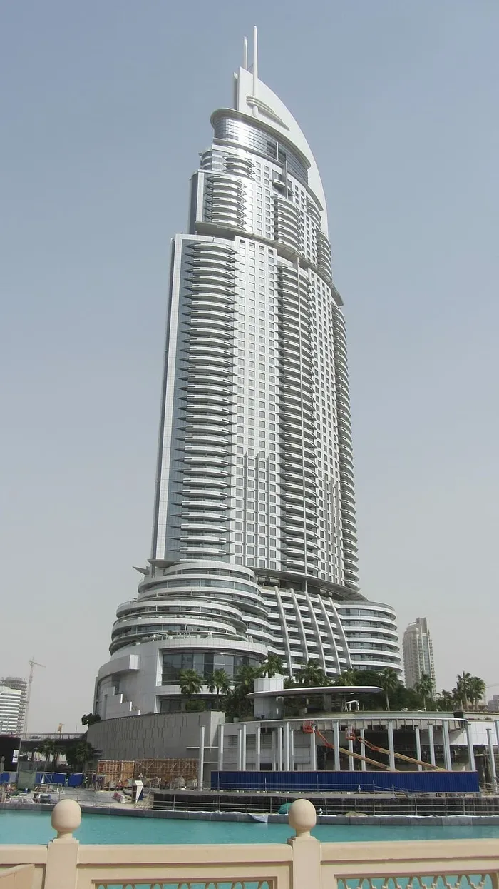 摩天大楼，建筑，迪拜，天空，蓝色，天空，蓝色，建筑，财富