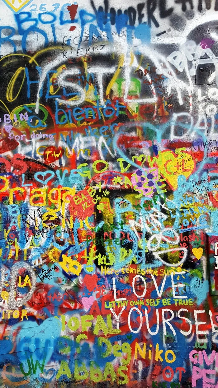 约翰列侬墙，布拉格，彩色，涂鸦，油漆，颜色，艺术，墙