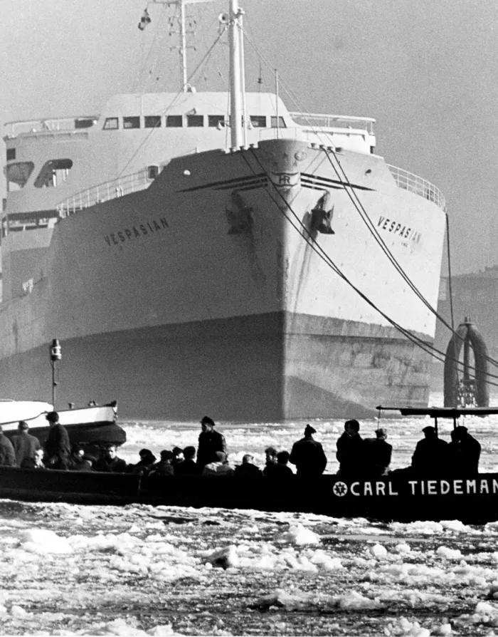 复古、黑白、摄影、摄影师、汉堡港、福托·格曼、汽船、汽船前下水