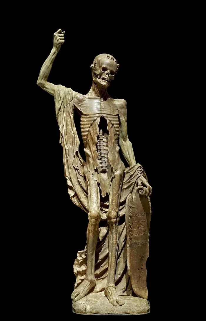 棕色骷髅雕塑，骷髅，死人，死亡，雕塑，雕像，消瘦，骨头