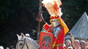 骑士，中世纪，锦标赛，骑士格斗，盔甲，马，户外，白天
