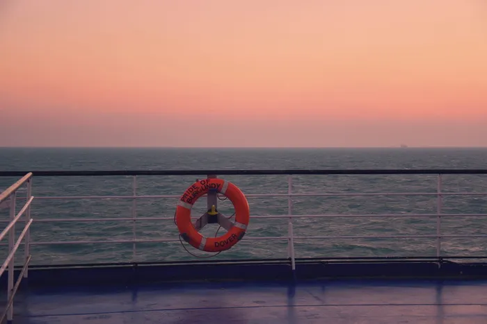 英吉利海峡，日出，船，渡轮，安全，颜色，粉色，红色