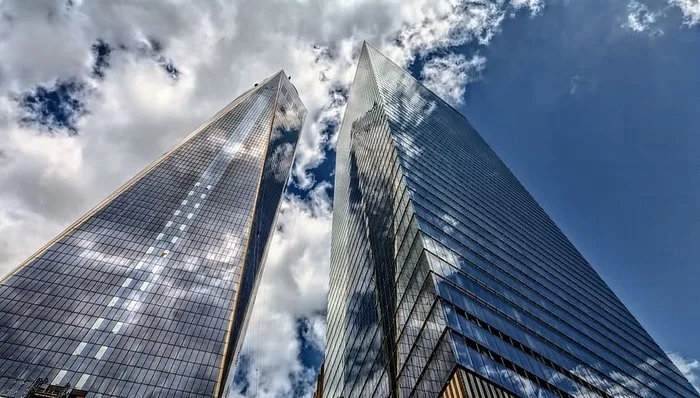 摩天大楼、建筑、城市、天空、纽约、建筑、美国、曼哈顿