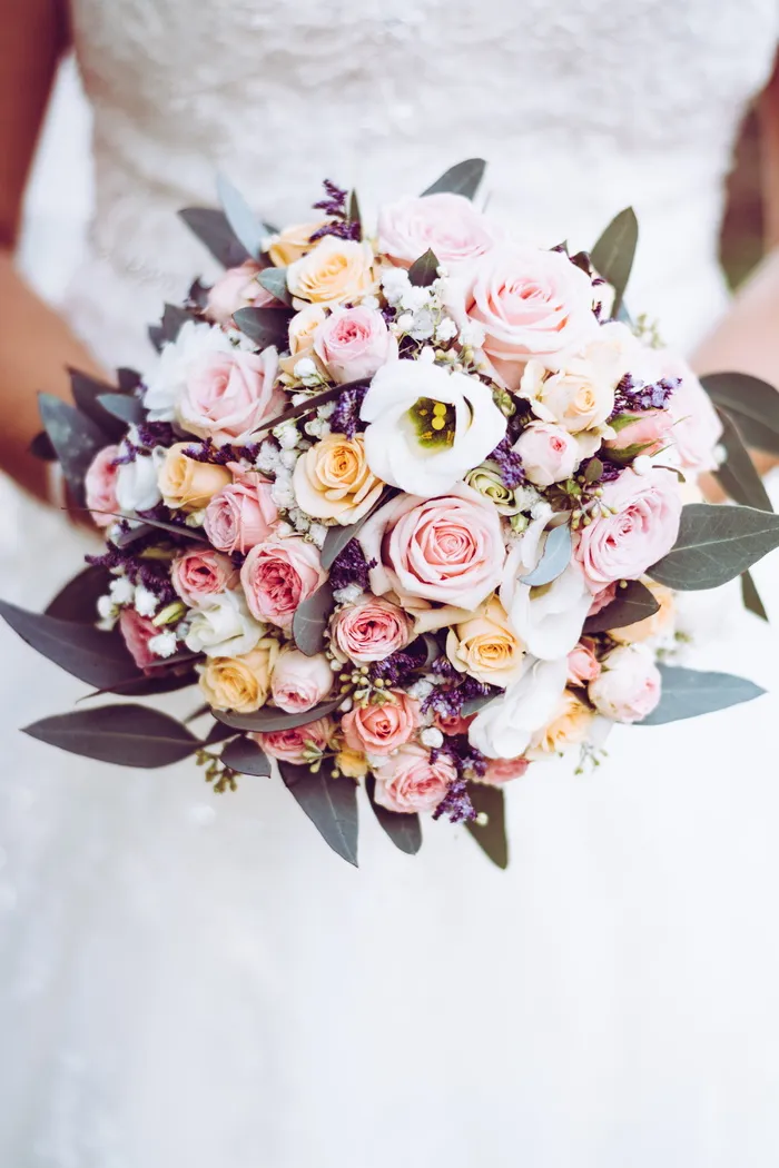 新娘花束，新娘，婚礼，女人，白色，爱情，优雅，花束