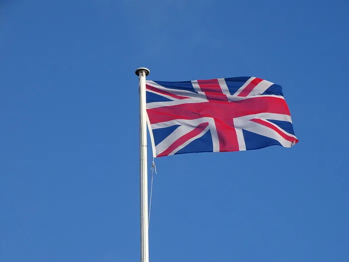 国旗，英国，吹，飘扬，蓝色，爱国主义，天空，晴朗的天空