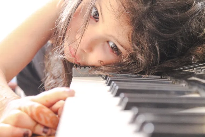 钢琴、音乐、女孩、演奏、教程、白色、手指、手臂