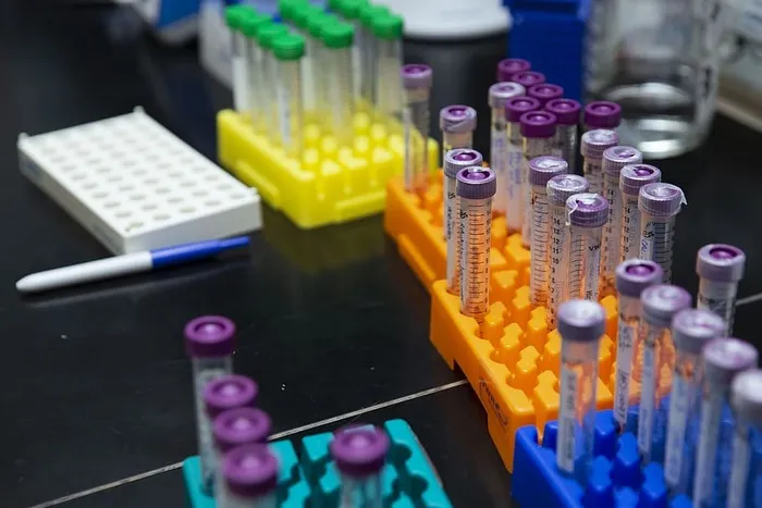 彩色试管、瓶子、玻璃、科学、实验室、实验室、水质、测试