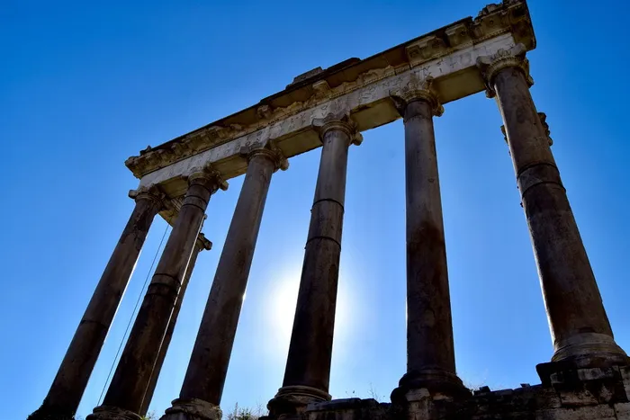 罗马，蓝色，论坛，朱庇特神庙，建筑，历史，过去，建筑柱