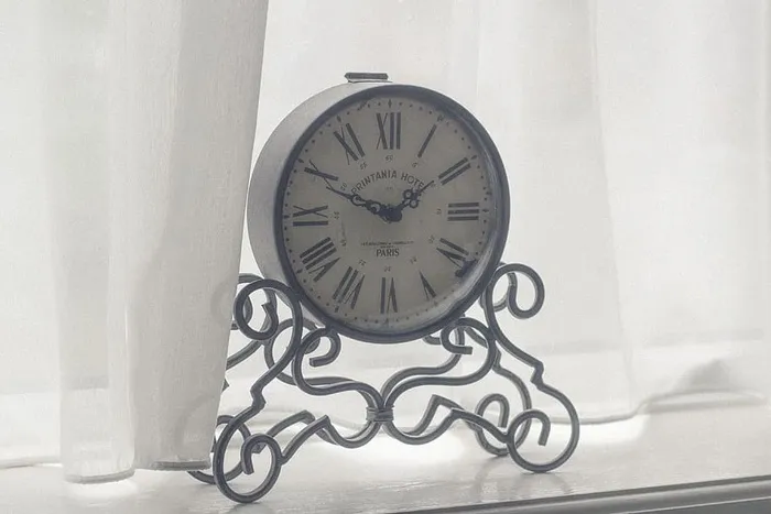 时钟、时间、装饰、白色、窗帘、室内、分针、无人