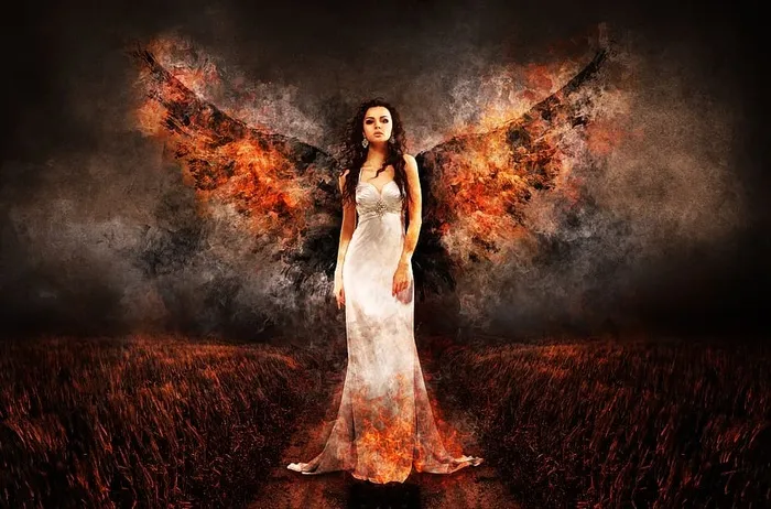 天使，女巫，地狱，大天使，卢西弗，女人，翅膀，女人