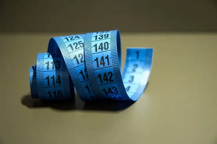 蓝色卷尺，测量，厘米，米，测量，减肥，精确度，设备