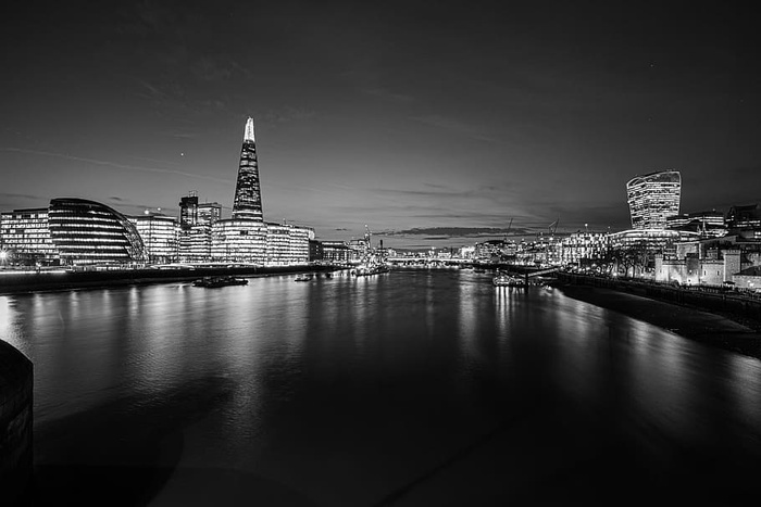 建筑黑白桥梁建筑城市城市灯光城市景观黑暗