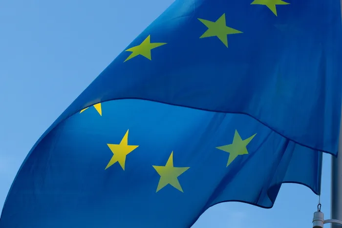 蓝色、黄色、旗帜、星星、天空、欧洲、欧盟、欧洲