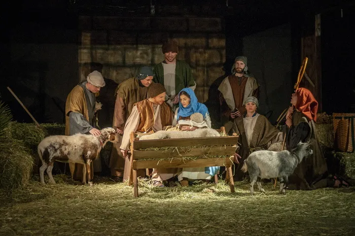 活着的耶稣诞生、耶稣诞生、托儿所、圣诞节、耶稣宝宝、哺乳动物、男人、家畜