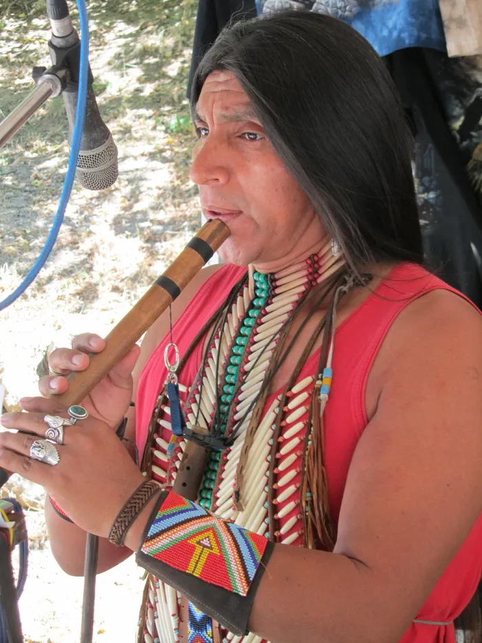 土著，美洲印第安人，演奏，竹笛，美洲土著，音乐，一个人，真人