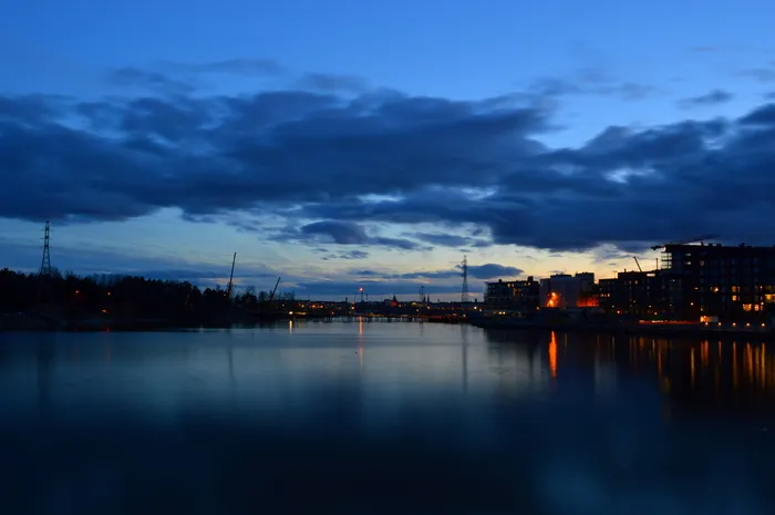 赫尔辛基，海，芬兰语，天空，蓝色，天空，蓝色，晚上，城市