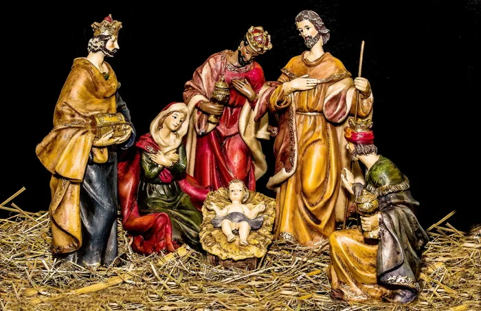 耶稣诞生雕像，套装，圣诞婴儿床雕像，耶稣之子，耶稣诞生，玛丽亚，约瑟夫，耶稣