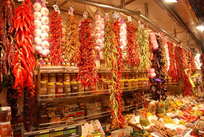 巴塞罗那，西班牙，巴塞罗那，西班牙，拉博克利亚食品市场，欧洲，旅游，西班牙，蔬菜