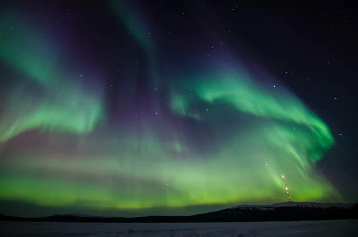 北极光、北极光、极光、拉普兰、绿色、北极圈、电子、冬季