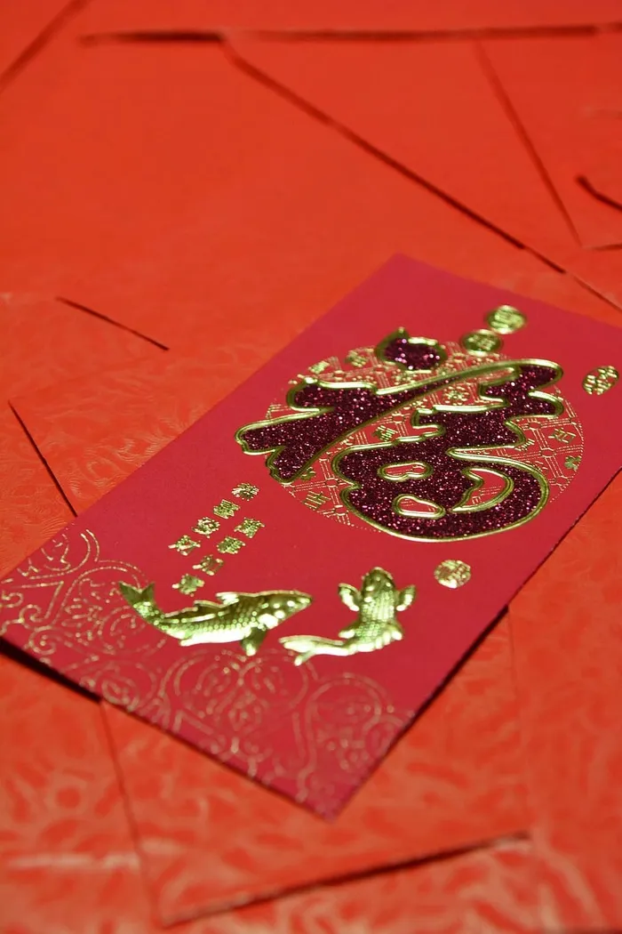 红色，新年，中国新年，红包，无人，庆祝，室内，特写
