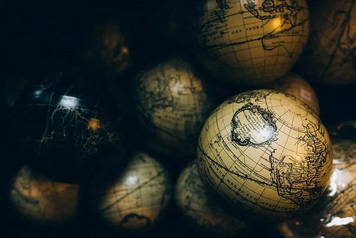 办公桌地球仪地块，分类，地图，球，地球仪，地图，世界，地图集