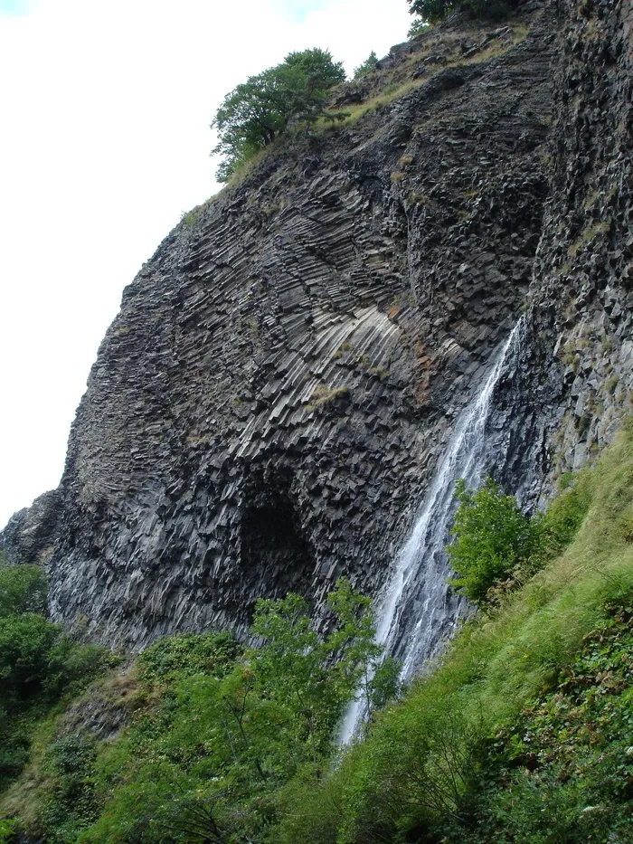 cascade du ray pic, 阿尔代什, 法国, 瀑布, 水, 玄武岩, 玄武岩柱, 柱状玄武岩