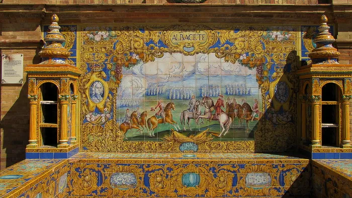 塞维利亚，Azulejos，装饰，板，装饰板，瓷砖，陶瓷，艺术