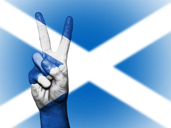 蓝色, 白色, 国旗, 和平手势, 苏格兰, 英国, 英国, 和平