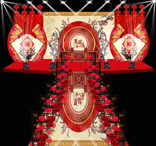 中式传统婚礼现场布置效果图