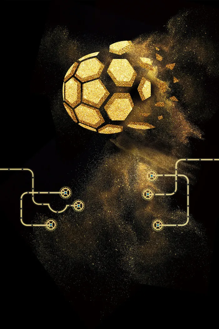 炫彩黑金足球世界杯海报背景元素