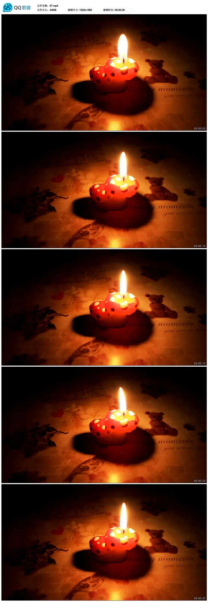 燃烧的蜡烛婚庆视频素材