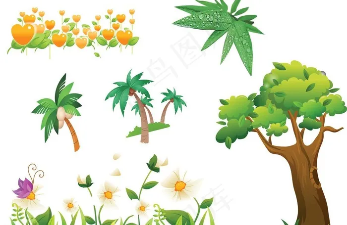卡通 椰子树 大树图片