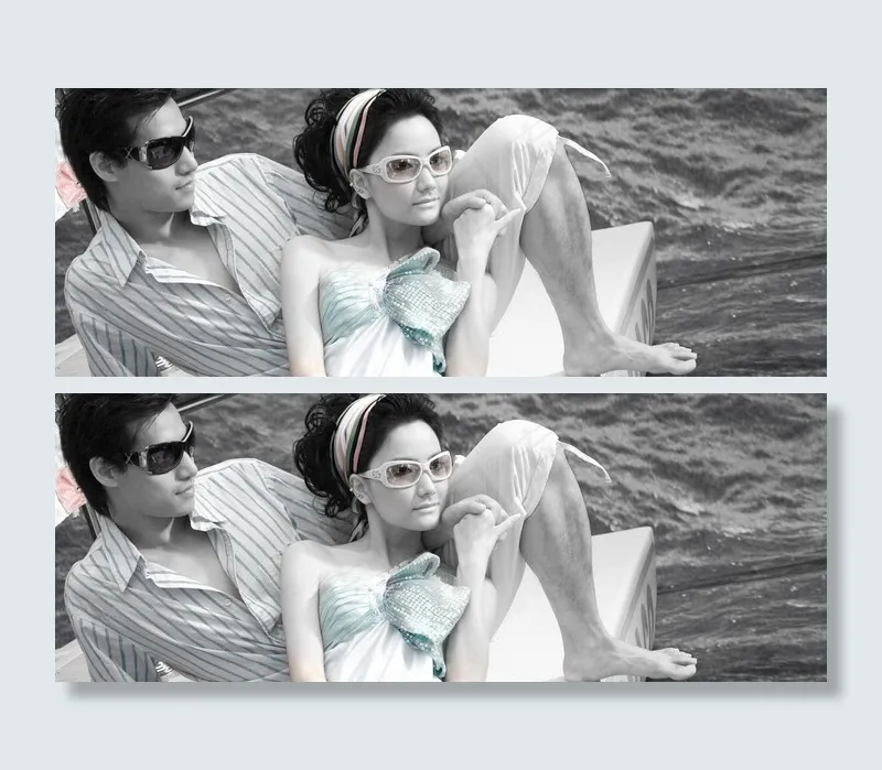 游艇上的情侣图片