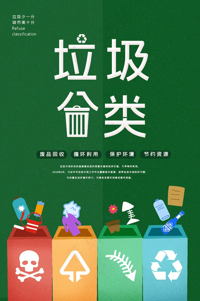 绿色环保垃圾分类宣传海报