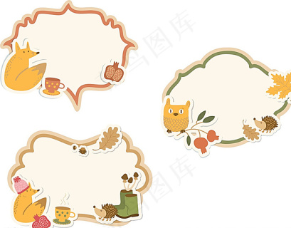 卡通动物边框图片epsai矢量模版下载