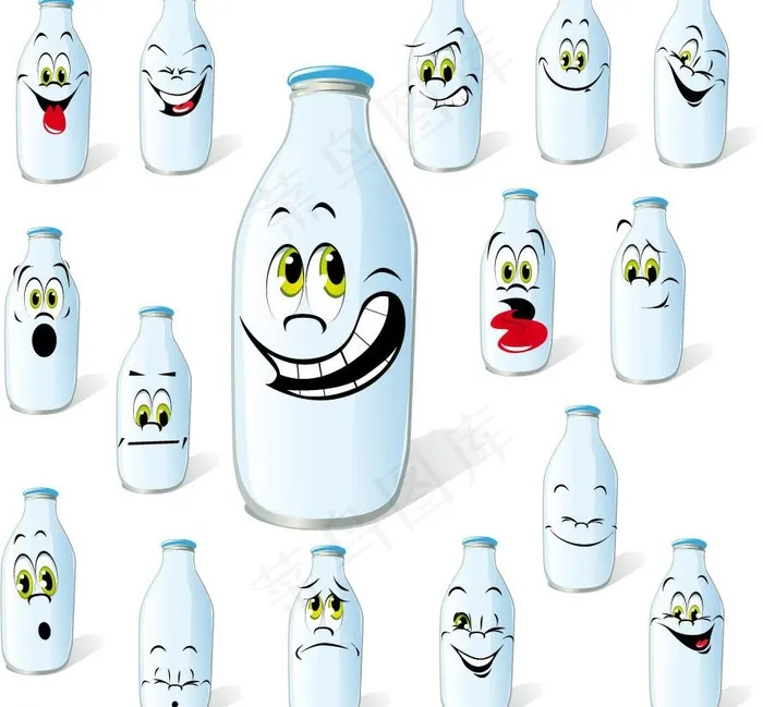 可爱牛奶瓶表情图片