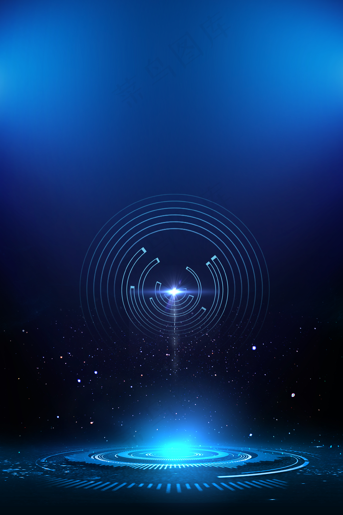 蓝色商务科技海报背景(3545*5315px )psd模版下载