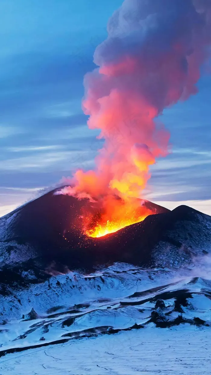 火山口景观高清摄影图片