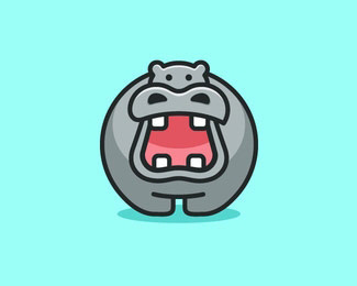 hippo河马标志设计logo设计动物图标应用图标