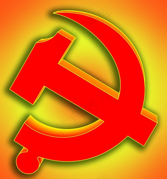 红色立体党徽图片