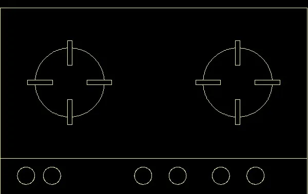餐具炉具cad平面图块9