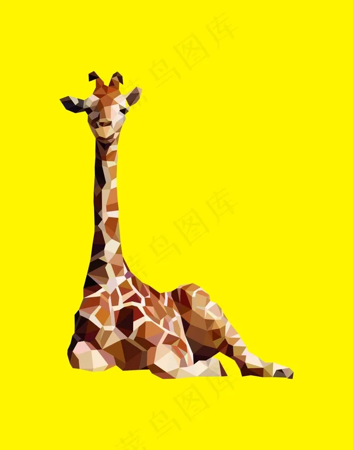 长颈鹿抽象几何插画