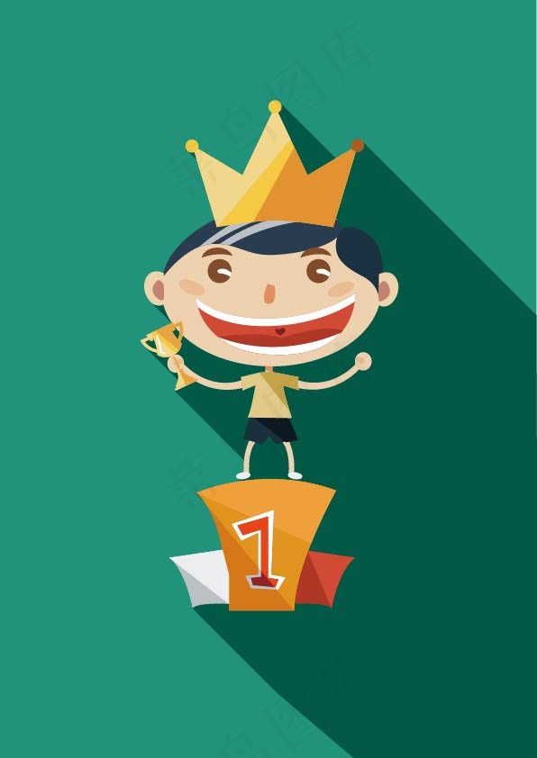 冠军小男孩epsai矢量模版下载