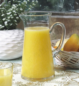 唯美黄桃汁图片