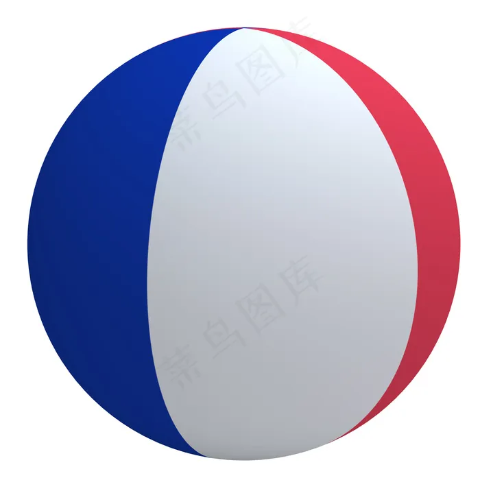 法国国旗上的球 孤立在白色