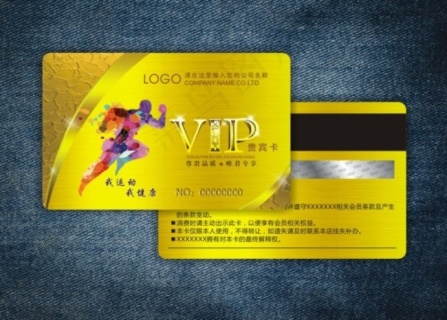 健身vip會員卡210x297cdr矢量模版下載