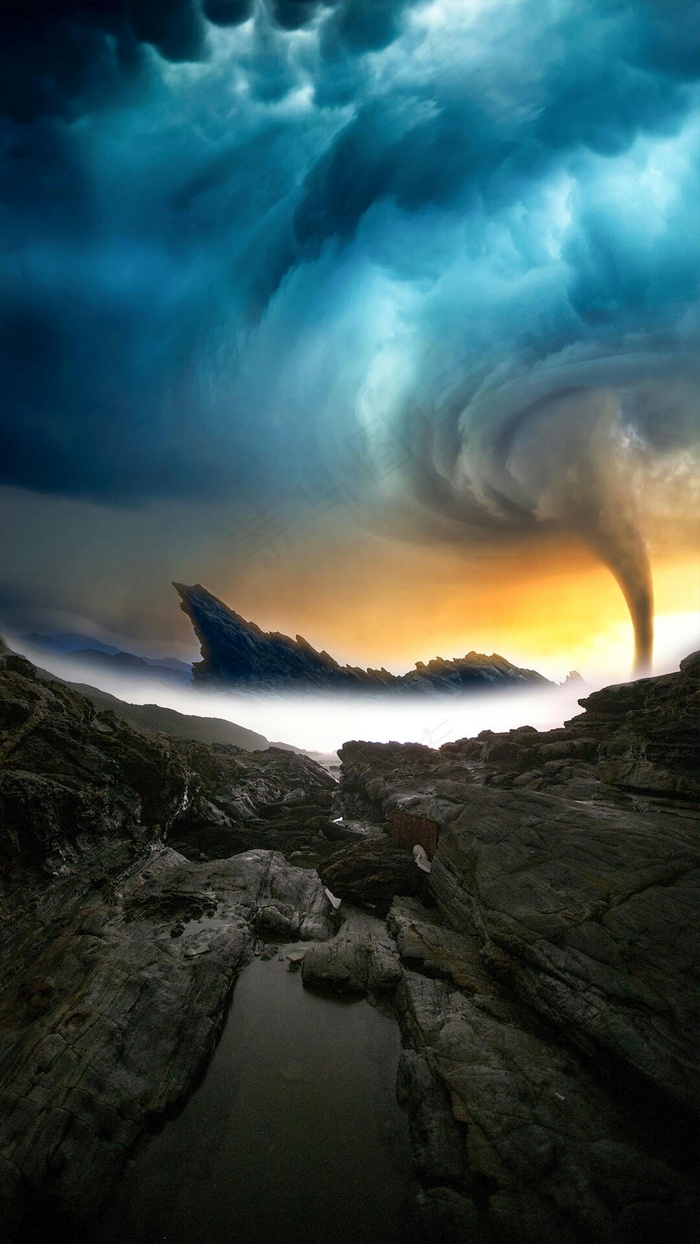 反气旋龙卷风景象图图片