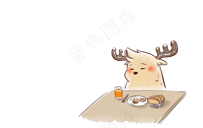 鹿小漫手绘壁纸早餐