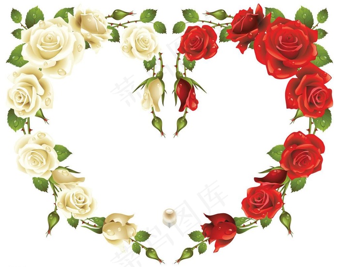 玫瑰边框图片psd模版下载