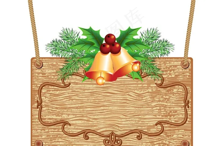 圣诞木纹指示牌公告牌图片